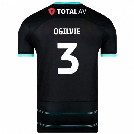 Kandiny Donna Maglia Connor Ogilvie #3 Nero Kit Gara Away 2024/25 Maglietta