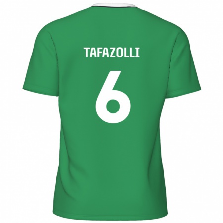 Kandiny Donna Maglia Ryan Tafazolli #6 Verde Strisce Bianche Kit Gara Away 2024/25 Maglietta