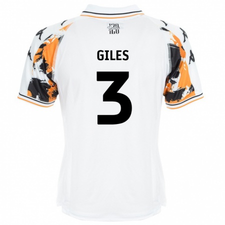 Kandiny Mujer Camiseta Ryan Giles #3 Blanco 2ª Equipación 2024/25 La Camisa