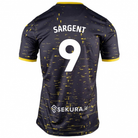 Kandiny Donna Maglia Josh Sargent #9 Nero Giallo Kit Gara Away 2024/25 Maglietta