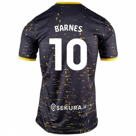 Kandiny Donna Maglia Ashley Barnes #10 Nero Giallo Kit Gara Away 2024/25 Maglietta