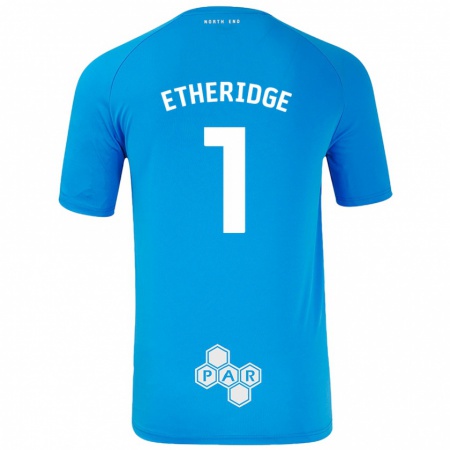 Kandiny Kvinnor Ellie Etheridge #1 Himmelsblå Bortatröja Matchtröjor 2024/25 Tröjor T-Tröja