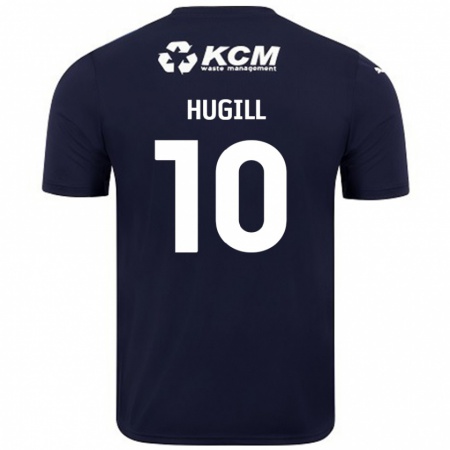 Kandiny Mujer Camiseta Jordan Hugill #10 Azul Marino 2ª Equipación 2024/25 La Camisa México