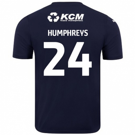 Kandiny Mujer Camiseta Cameron Humphreys #24 Azul Marino 2ª Equipación 2024/25 La Camisa México