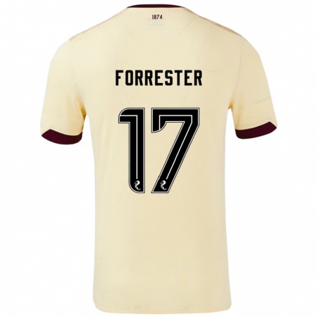 Kandiny Donna Maglia Adam Forrester #17 Crema Borgogna Kit Gara Away 2024/25 Maglietta