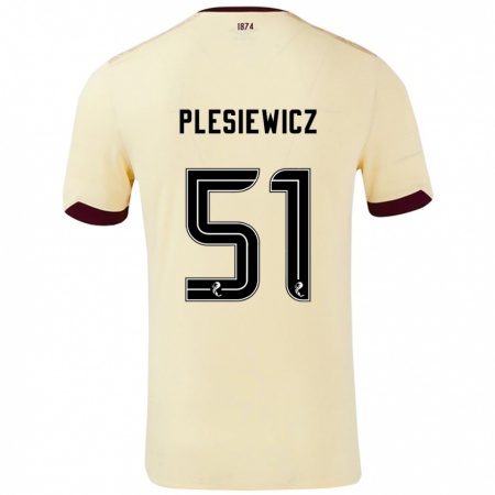 Kandiny Damen Szymon Plesiewicz #51 Creme Burgunderrot Auswärtstrikot Trikot 2024/25 T-Shirt Österreich