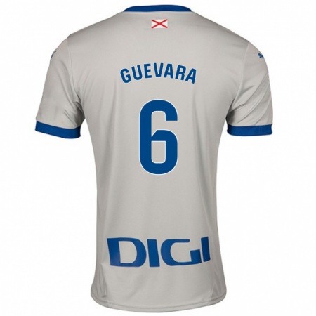 Kandiny Mujer Camiseta Ander Guevara #6 Gris Claro 2ª Equipación 2024/25 La Camisa