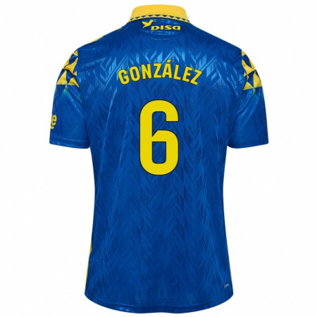 Kandiny Mujer Camiseta Fabio González #6 Azul Amarillo 2ª Equipación 2024/25 La Camisa