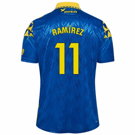 Kandiny Donna Maglia Benito Ramírez #11 Blu Giallo Kit Gara Away 2024/25 Maglietta