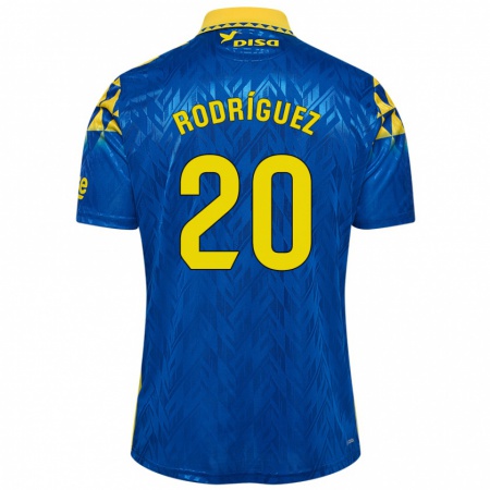 Kandiny Donna Maglia Kirian Rodríguez #20 Blu Giallo Kit Gara Away 2024/25 Maglietta