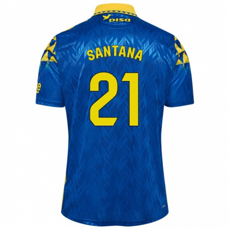 Kandiny Damen Yadam Santana #21 Blau Gelb Auswärtstrikot Trikot 2024/25 T-Shirt Österreich