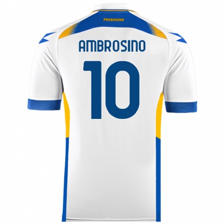 Kandiny Donna Maglia Giuseppe Ambrosino #10 Bianco Kit Gara Away 2024/25 Maglietta