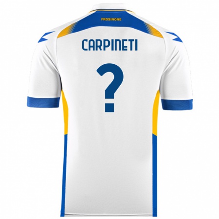 Kandiny Donna Maglia Cristiano Carpineti #0 Bianco Kit Gara Away 2024/25 Maglietta