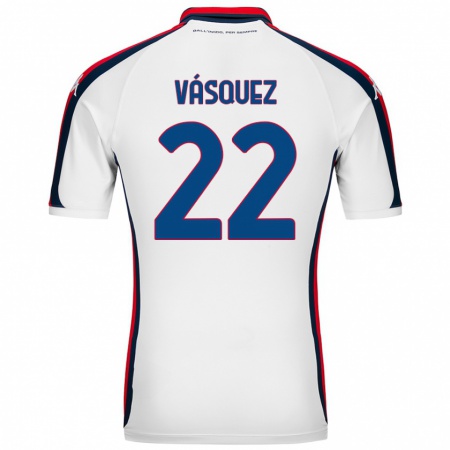 Kandiny Donna Maglia Johan Vásquez #22 Bianco Kit Gara Away 2024/25 Maglietta