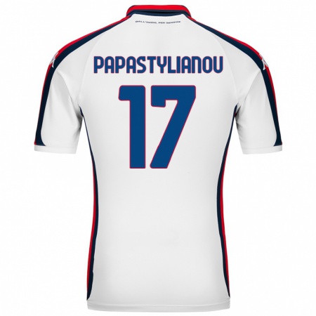 Kandiny Donna Maglia Lysandros Andreas Papastylianou #17 Bianco Kit Gara Away 2024/25 Maglietta