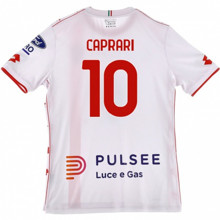 Kandiny Donna Maglia Gianluca Caprari #10 Bianco Rosso Kit Gara Away 2024/25 Maglietta