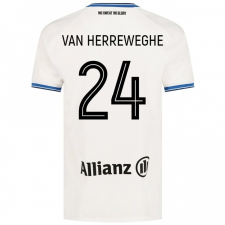 Kandiny Donna Maglia Febe Van Herreweghe #24 Bianco Kit Gara Away 2024/25 Maglietta