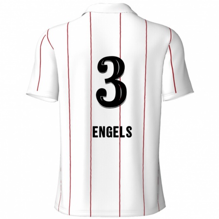 Kandiny Donna Maglia Björn Engels #3 Bianco Nero Kit Gara Away 2024/25 Maglietta