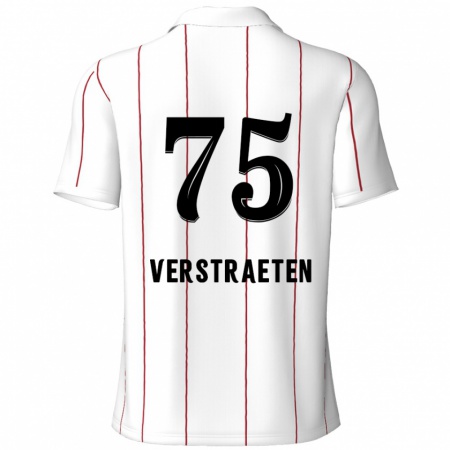 Kandiny Mujer Camiseta Andreas Verstraeten #75 Blanco Negro 2ª Equipación 2024/25 La Camisa