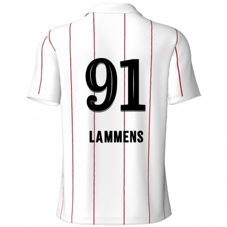 Kandiny Mujer Camiseta Senne Lammens #91 Blanco Negro 2ª Equipación 2024/25 La Camisa