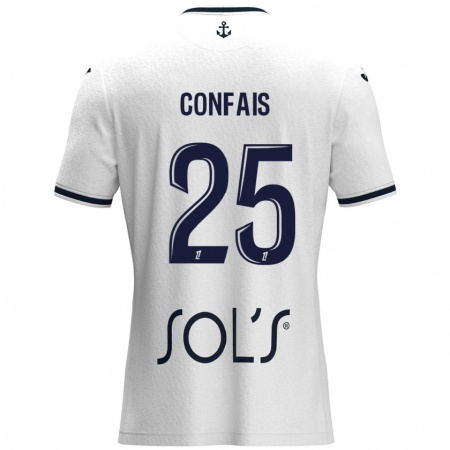 Kandiny Donna Maglia Aloïs Confais #25 Bianco Blu Scuro Kit Gara Away 2024/25 Maglietta