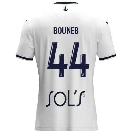 Kandiny Dames Ismaïl Bouneb #44 Wit Donkerblauw Uitshirt Uittenue 2024/25 T-Shirt België