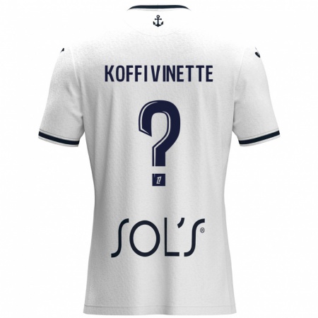 Kandiny Donna Maglia Enzo Koffi Vinette #0 Bianco Blu Scuro Kit Gara Away 2024/25 Maglietta