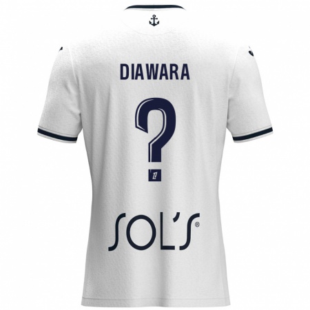 Kandiny Mujer Camiseta Djimin Diawara #0 Blanco Azul Oscuro 2ª Equipación 2024/25 La Camisa