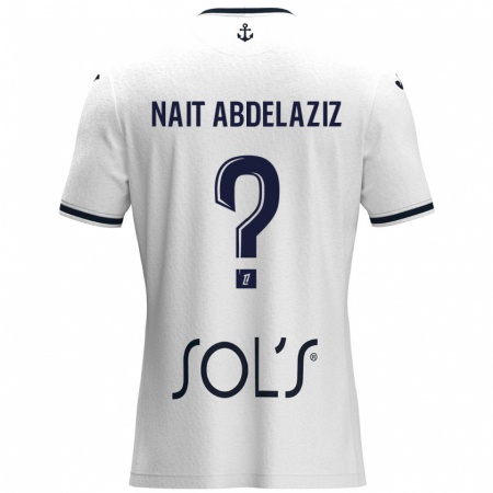 Kandiny Mujer Camiseta Elias Naït Abdelaziz #0 Blanco Azul Oscuro 2ª Equipación 2024/25 La Camisa