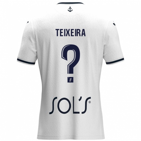 Kandiny Mujer Camiseta Alex Teixeira #0 Blanco Azul Oscuro 2ª Equipación 2024/25 La Camisa