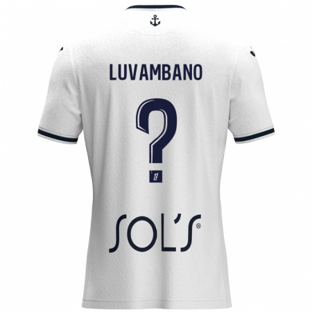 Kandiny Donna Maglia Ethan Luvambano #0 Bianco Blu Scuro Kit Gara Away 2024/25 Maglietta