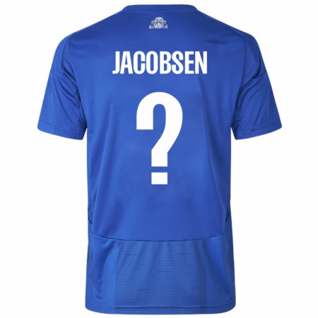 KandinyレディースHolger Jacobsen#0ホワイト ブルーアウェイシャツ2024/25ジャージーユニフォーム