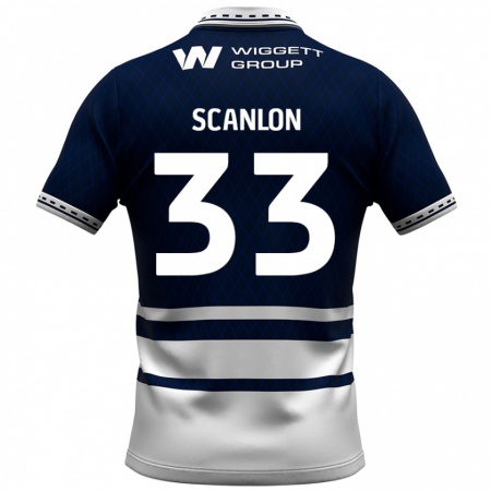 Kandiny Bambino Maglia Calum Scanlon #33 Blu Navy Bianco Kit Gara Home 2024/25 Maglietta