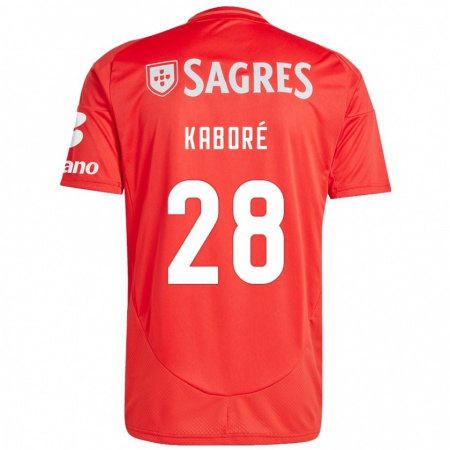 Kandiny Bambino Maglia Issa Kaboré #28 Rosso Bianco Kit Gara Home 2024/25 Maglietta