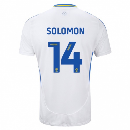 Kandiny Bambino Maglia Manor Solomon #14 Bianco Blu Kit Gara Home 2024/25 Maglietta