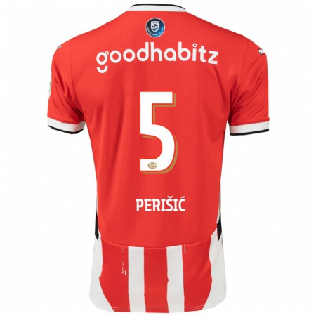 Kandiny Bambino Maglia Ivan Perisic #5 Rosso Bianco Kit Gara Home 2024/25 Maglietta