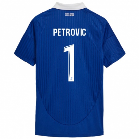 Kandiny Bambino Maglia Djordje Petrovic #1 Blu Bianco Kit Gara Home 2024/25 Maglietta