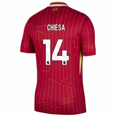 Kandiny Bambino Maglia Federico Chiesa #14 Rosso Giallo Bianco Kit Gara Home 2024/25 Maglietta