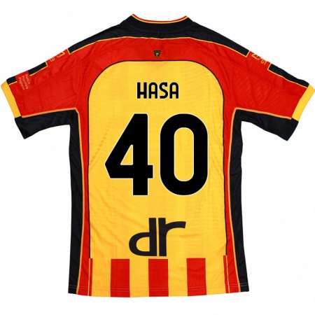 Kandiny Bambino Maglia Luis Hasa #40 Giallo Rosso Kit Gara Home 2024/25 Maglietta