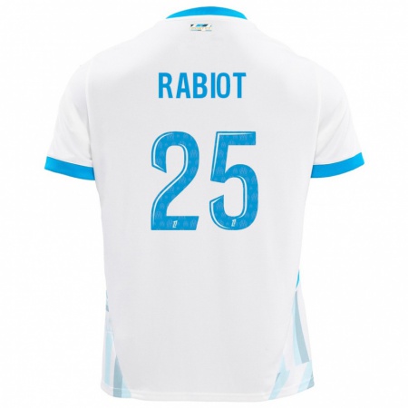 Kandiny Bambino Maglia Adrien Rabiot #25 Bianco Azzurro Kit Gara Home 2024/25 Maglietta