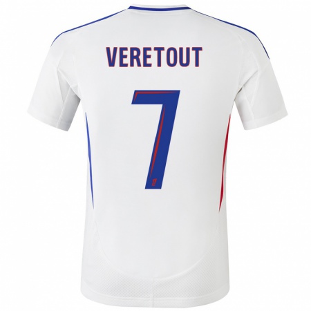 Kandiny Bambino Maglia Jordan Veretout #7 Bianco Blu Kit Gara Home 2024/25 Maglietta