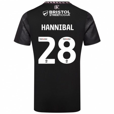 Kandiny Bambino Maglia Hannibal #28 Nero Kit Gara Away 2024/25 Maglietta