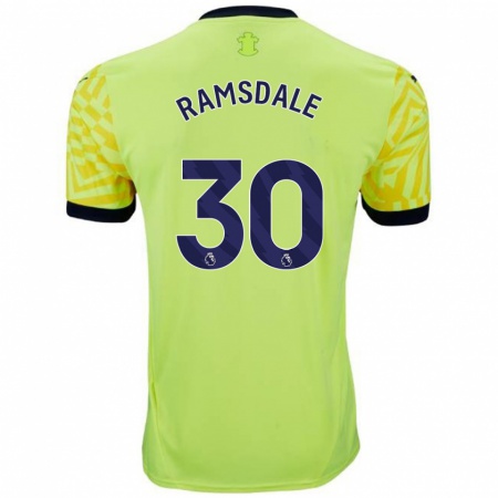 Kandiny Bambino Maglia Aaron Ramsdale #30 Giallo Kit Gara Away 2024/25 Maglietta