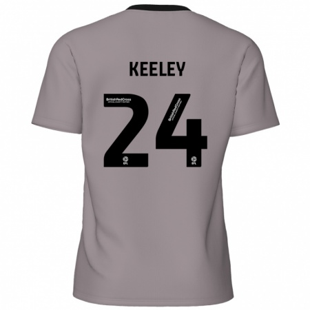 Kandiny Bambino Maglia Josh Keeley #24 Grigio Kit Gara Away 2024/25 Maglietta