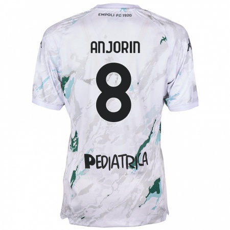 Kandiny Bambino Maglia Tino Anjorin #8 Grigio Kit Gara Away 2024/25 Maglietta