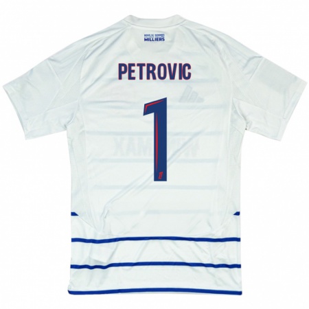 Kandiny Bambino Maglia Djordje Petrovic #1 Bianco Blu Kit Gara Away 2024/25 Maglietta