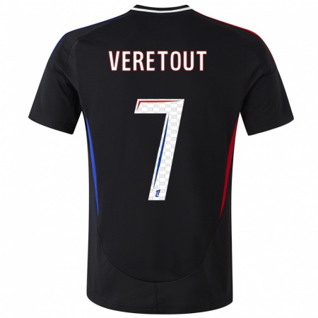 Kandiny Bambino Maglia Jordan Veretout #7 Nero Kit Gara Away 2024/25 Maglietta