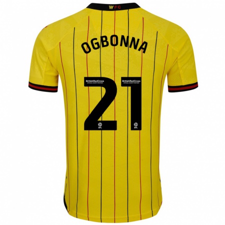 Kandiny Bambino Maglia Angelo Ogbonna #21 Giallo Nero Kit Gara Home 2024/25 Maglietta