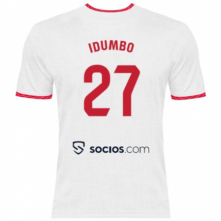 Kandiny Bambino Maglia Stanis Idumbo Muzambo #27 Bianco Rosso Kit Gara Home 2024/25 Maglietta