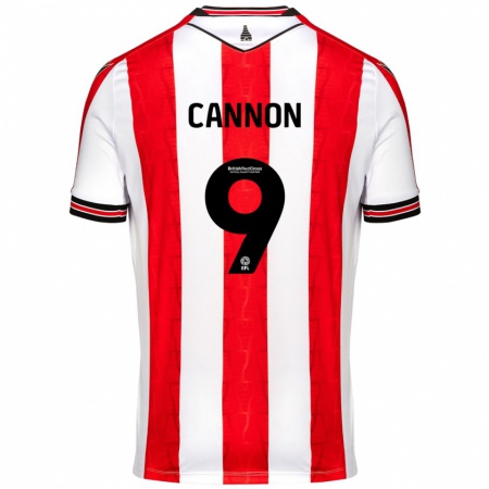 Kandiny Bambino Maglia Tom Cannon #9 Rosso Bianco Kit Gara Home 2024/25 Maglietta